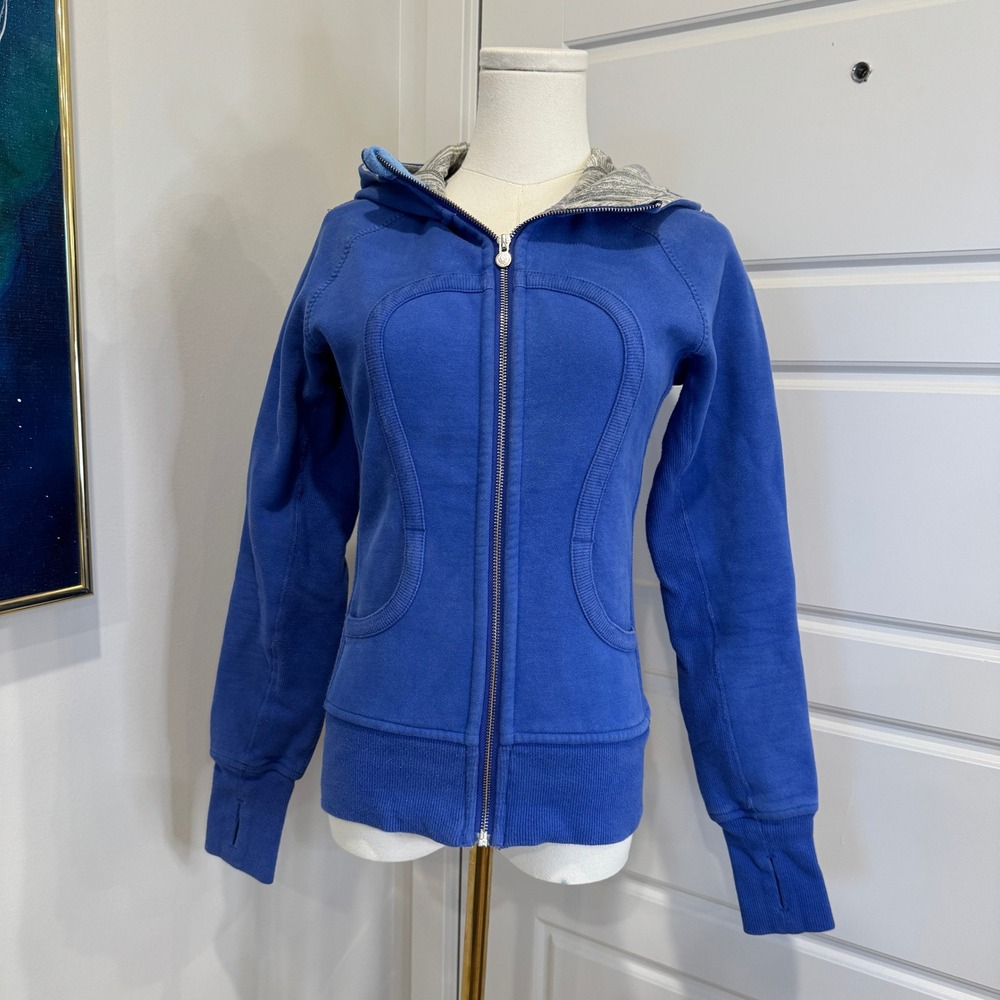 Lululemon Scuba Special Edition Full Zip Hoodie Blue Back Pocket Women Size 4